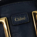 Chloe Etel Hand Bag Leather 2way Blue Gold Auth BA6149-16