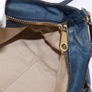 Chloe Etel Hand Bag Leather 2way Blue Gold Auth BA6149-19