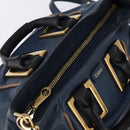 Chloe Etel Hand Bag Leather 2way Blue Gold Auth BA6149-6
