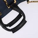 Chloe Etel Hand Bag Leather 2way Blue Gold Auth BA6149-7