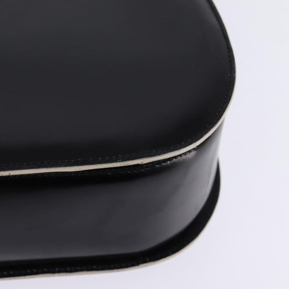 BALLY Shoulder Bag Leather Black Gold Auth BA6151