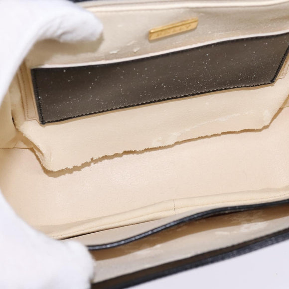 BALLY Shoulder Bag Leather Black Gold Auth BA6151