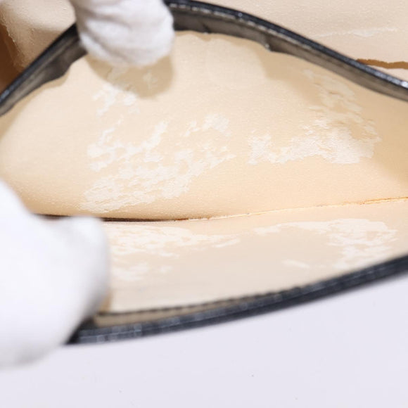 BALLY Shoulder Bag Leather Black Gold Auth BA6151