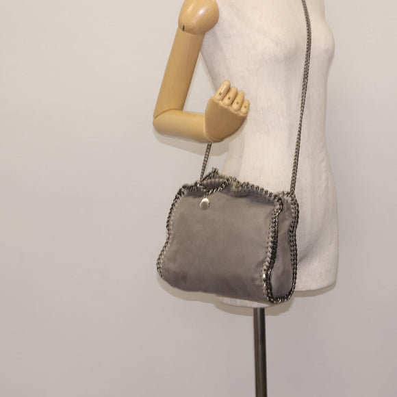 Stella MacCartney Falabella Chain Bag Suede Gray Silver 371223 Auth BA6154
