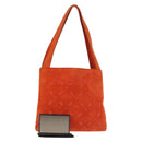 BOTTEGA VENETA Hand Bag Suede Orange Silver Auth BA6156-1