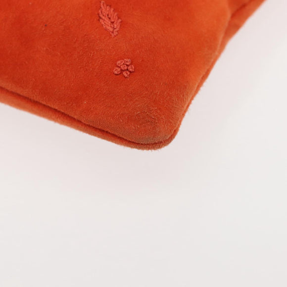 BOTTEGA VENETA Hand Bag Suede Orange Silver Auth BA6156