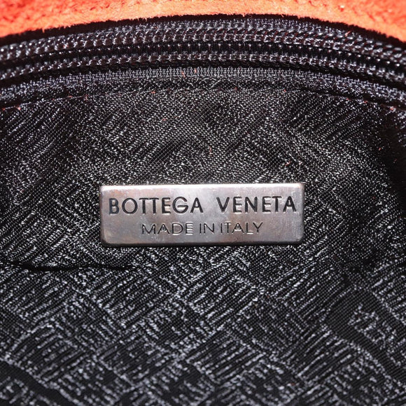 BOTTEGA VENETA Hand Bag Suede Orange Silver Auth BA6156