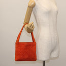 BOTTEGA VENETA Hand Bag Suede Orange Silver Auth BA6156-23