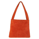 BOTTEGA VENETA Hand Bag Suede Orange Silver Auth BA6156-3