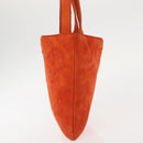 BOTTEGA VENETA Hand Bag Suede Orange Silver Auth BA6156-4