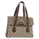 GUCCI GG Supreme Hand Bag PVC Beige Gold 116 02 080 Auth BA6160-1