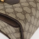 GUCCI GG Supreme Hand Bag PVC Beige Gold 116 02 080 Auth BA6160-9
