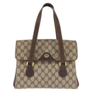 GUCCI GG Supreme Hand Bag PVC Beige Gold 116 02 080 Auth BA6160-13