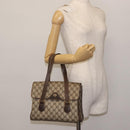 GUCCI GG Supreme Hand Bag PVC Beige Gold 116 02 080 Auth BA6160-24