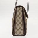GUCCI GG Supreme Hand Bag PVC Beige Gold 116 02 080 Auth BA6160-5