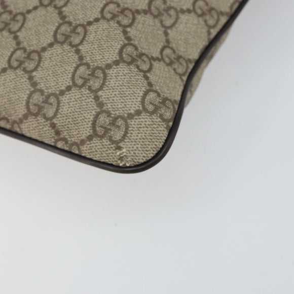 GUCCI GG Supreme Shoulder Bag PVC Beige Silver 141626 Auth BA6168