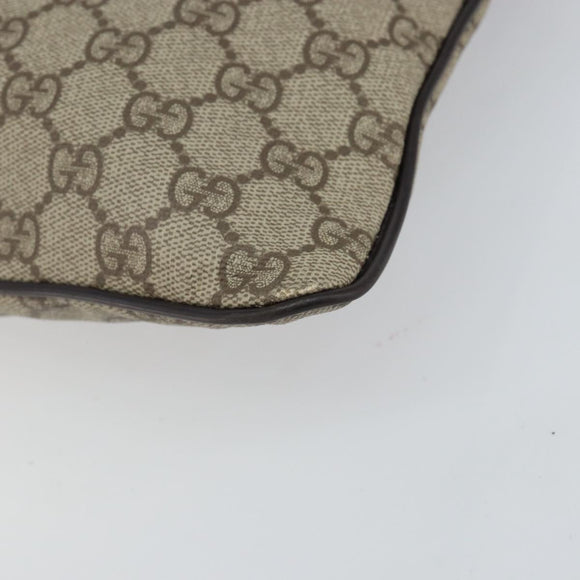 GUCCI GG Supreme Shoulder Bag PVC Beige Silver 141626 Auth BA6168