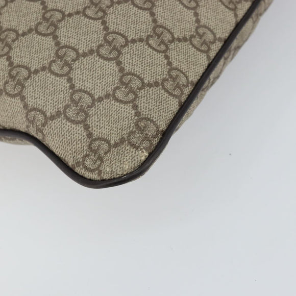 GUCCI GG Supreme Shoulder Bag PVC Beige Silver 141626 Auth BA6168