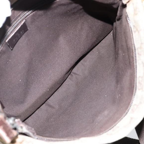 GUCCI GG Supreme Shoulder Bag PVC Beige Silver 141626 Auth BA6168