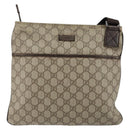 GUCCI GG Supreme Shoulder Bag PVC Beige Silver 141626 Auth BA6168-13