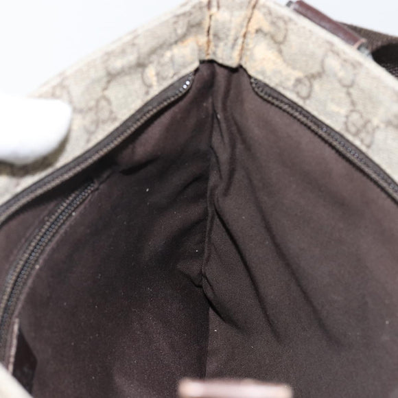 GUCCI GG Supreme Shoulder Bag PVC Beige Silver 141626 Auth BA6168