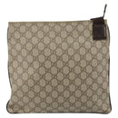 GUCCI GG Supreme Shoulder Bag PVC Beige Silver 141626 Auth BA6168-2