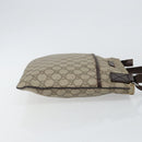 GUCCI GG Supreme Shoulder Bag PVC Beige Silver 141626 Auth BA6168-3