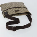 GUCCI GG Supreme Shoulder Bag PVC Beige Silver 141626 Auth BA6168-7