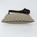 GUCCI GG Supreme Shoulder Bag PVC Beige Silver 141626 Auth BA6168-5