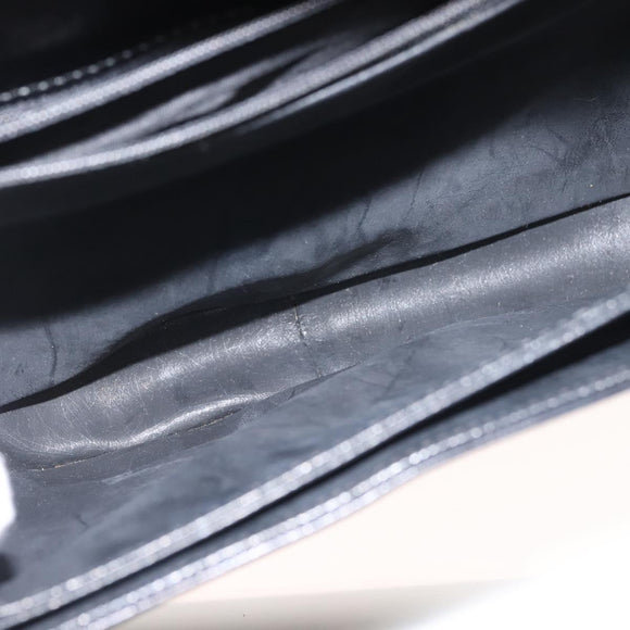 GIVENCHY Shoulder Bag Leather Black Gold Auth BA6169