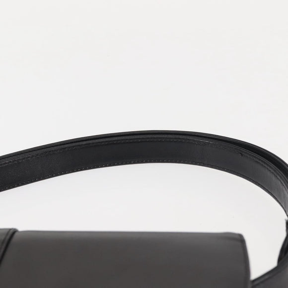 GIVENCHY Shoulder Bag Leather Black Gold Auth BA6169