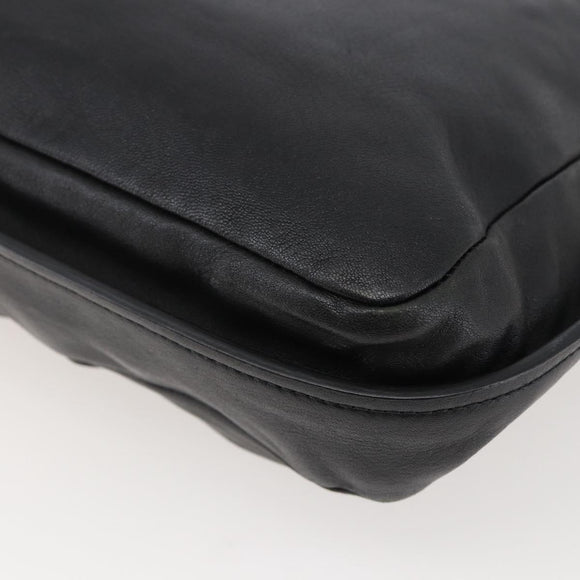 Chloe Shoulder Bag Leather Black Gold Auth BA6170