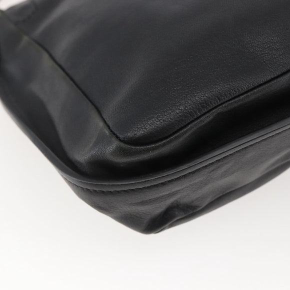 Chloe Shoulder Bag Leather Black Gold Auth BA6170