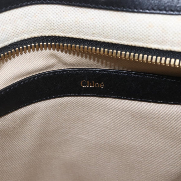 Chloe Shoulder Bag Leather Black Gold Auth BA6170