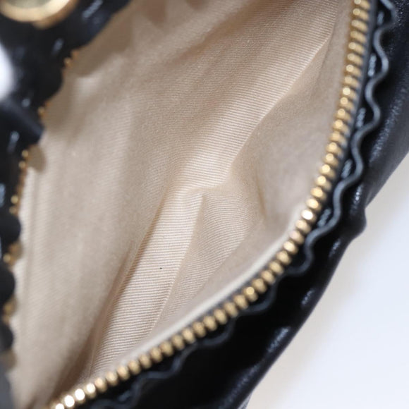 Chloe Shoulder Bag Leather Black Gold Auth BA6170