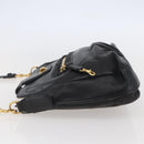 Chloe Shoulder Bag Leather Black Gold Auth BA6170-3