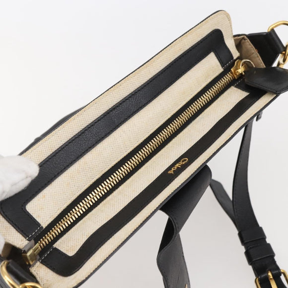 Chloe Shoulder Bag Leather Black Gold Auth BA6170