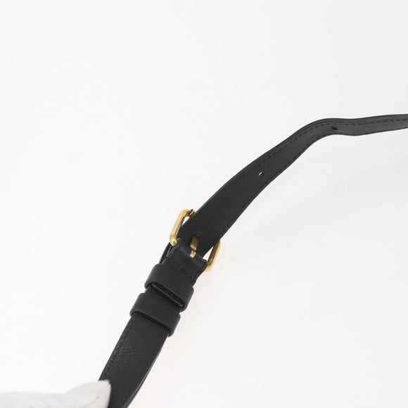 Chloe Shoulder Bag Leather Black Gold Auth BA6170