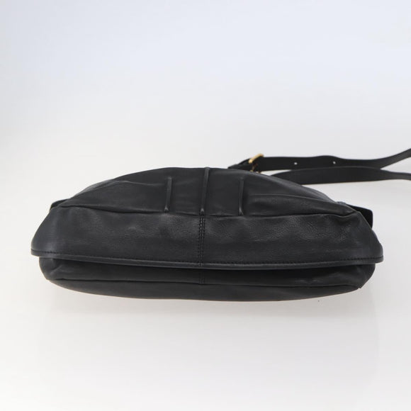 Chloe Shoulder Bag Leather Black Gold Auth BA6170