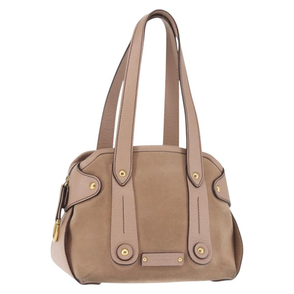 Salvatore Ferragamo Gancini Tote Bag Leather Pink Gold Auth BA6171