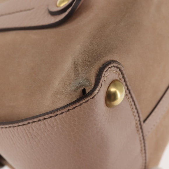 Salvatore Ferragamo Gancini Tote Bag Leather Pink Gold Auth BA6171