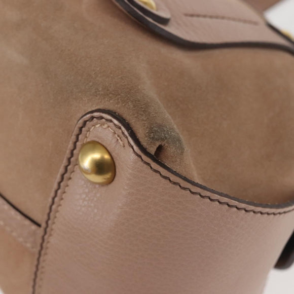 Salvatore Ferragamo Gancini Tote Bag Leather Pink Gold Auth BA6171