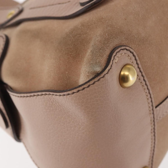 Salvatore Ferragamo Gancini Tote Bag Leather Pink Gold Auth BA6171