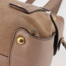 Salvatore Ferragamo Gancini Tote Bag Leather Pink Gold Auth BA6171-13