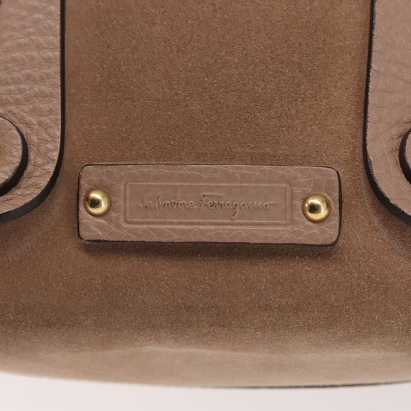 Salvatore Ferragamo Gancini Tote Bag Leather Pink Gold Auth BA6171