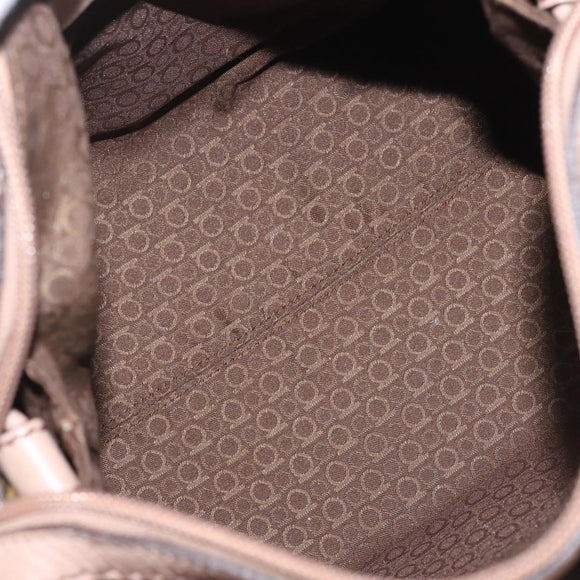 Salvatore Ferragamo Gancini Tote Bag Leather Pink Gold Auth BA6171