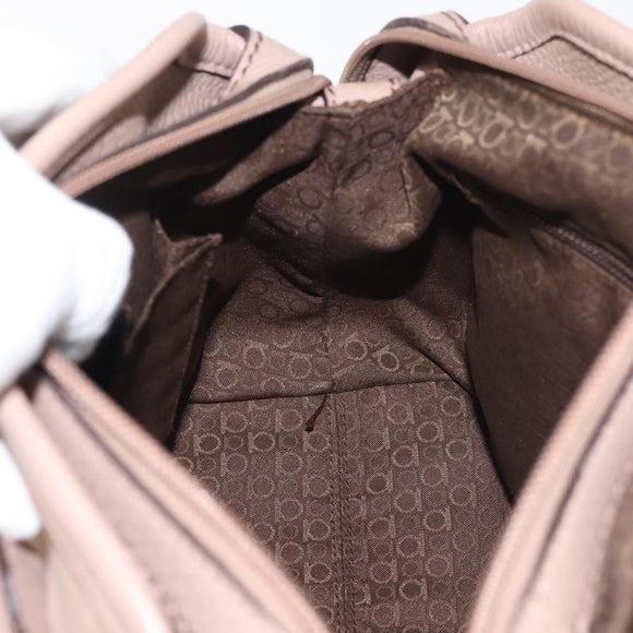 Salvatore Ferragamo Gancini Tote Bag Leather Pink Gold Auth BA6171