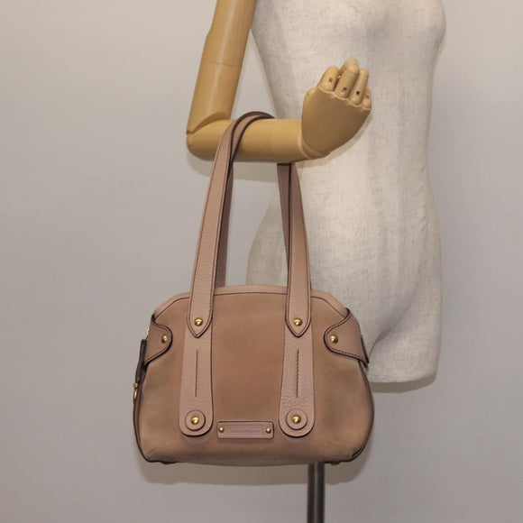 Salvatore Ferragamo Gancini Tote Bag Leather Pink Gold Auth BA6171