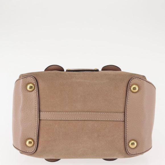 Salvatore Ferragamo Gancini Tote Bag Leather Pink Gold Auth BA6171