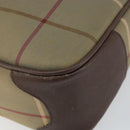 Burberrys Nova Check Hand Bag Canvas Leather Beige Gold Auth BA6175-9